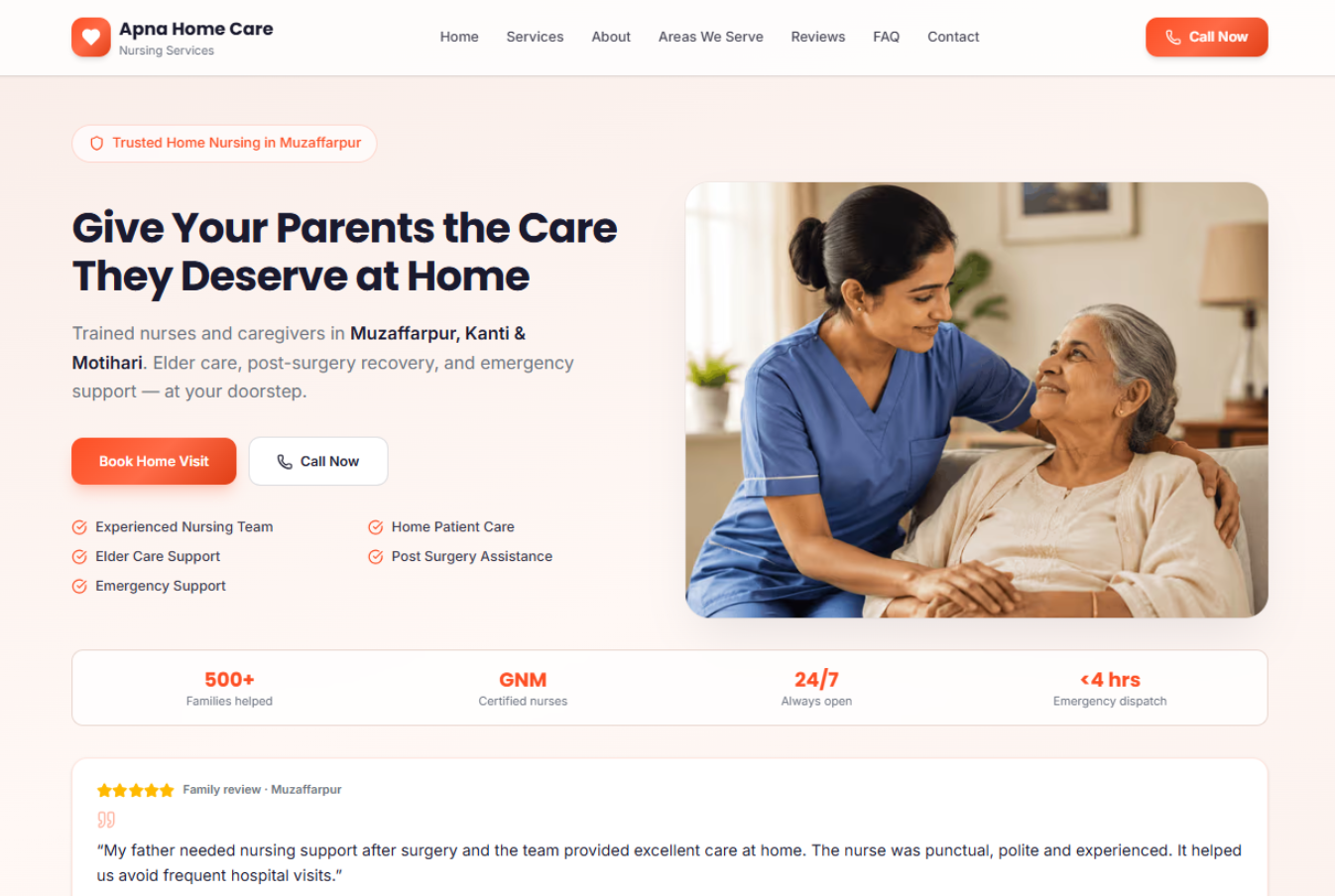 Apna Home Care Nursing website