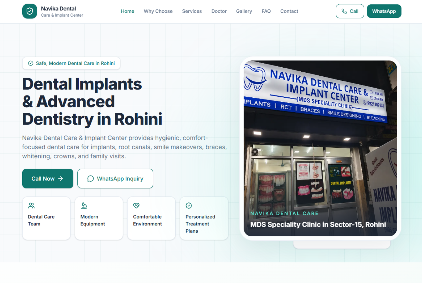 Navika Dental clinic website