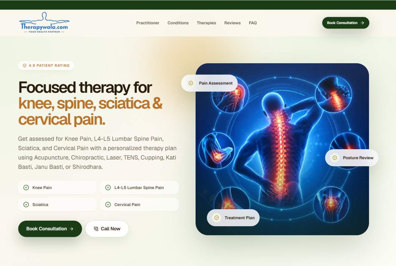 TherapyWala clinic website