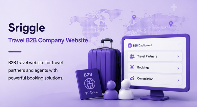 Sriggle travel B2B company website homepage