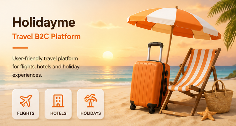 Holidayme travel website homepage